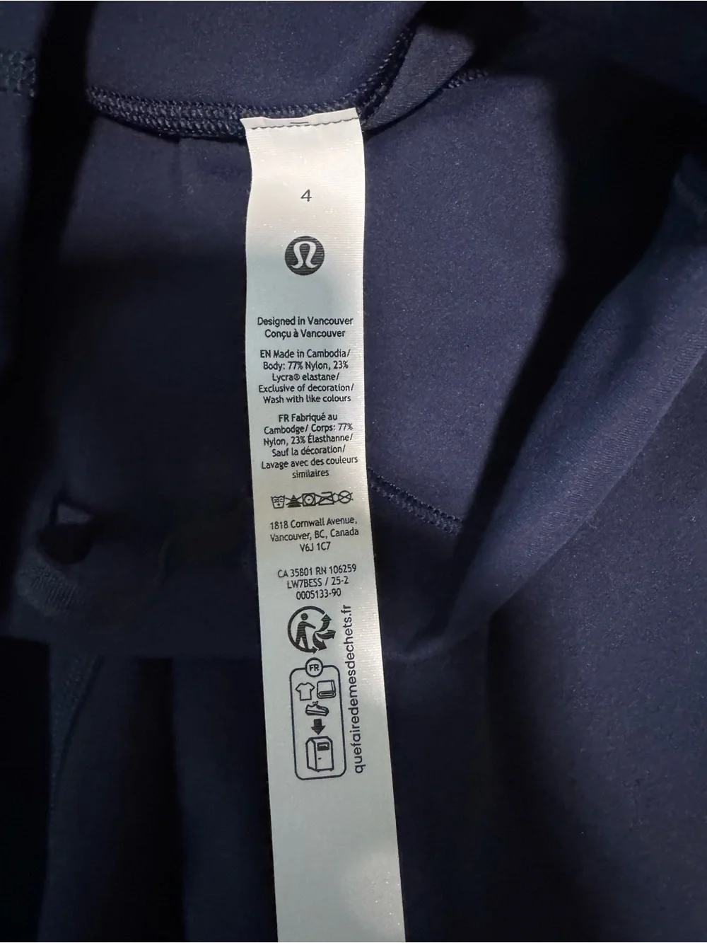 Lululemon Wunder Train Short Navy Size 4